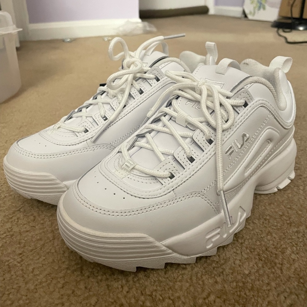 White Fila Disruptors Brand New!